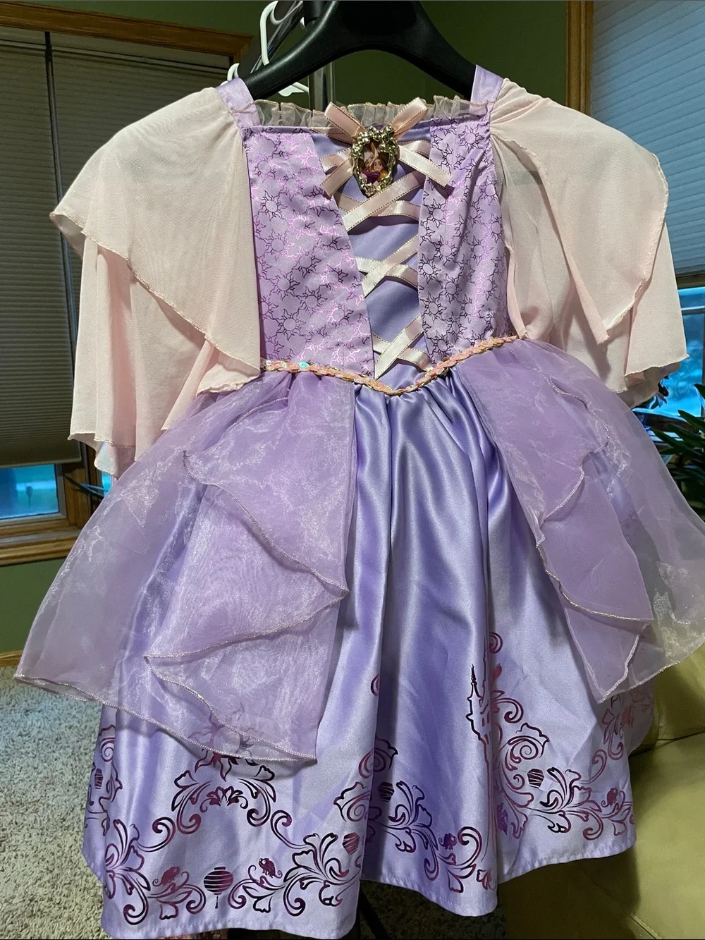 Tangled Princess Costume Dress with Pink Capelet - Kids